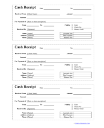 cash receipt template download printable pdf templateroller