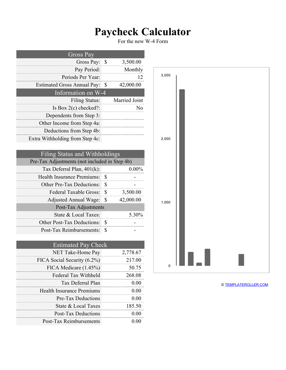Paycheck Calculator Template, Page 1