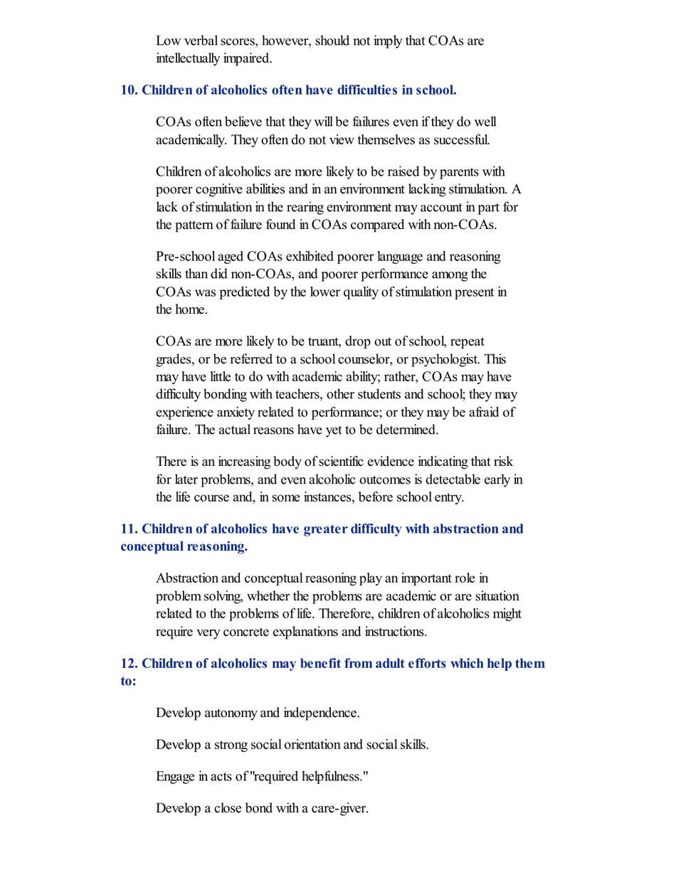 Children of Alcoholics: Important Fact - National Association for Children of Alcoholics, Page 5