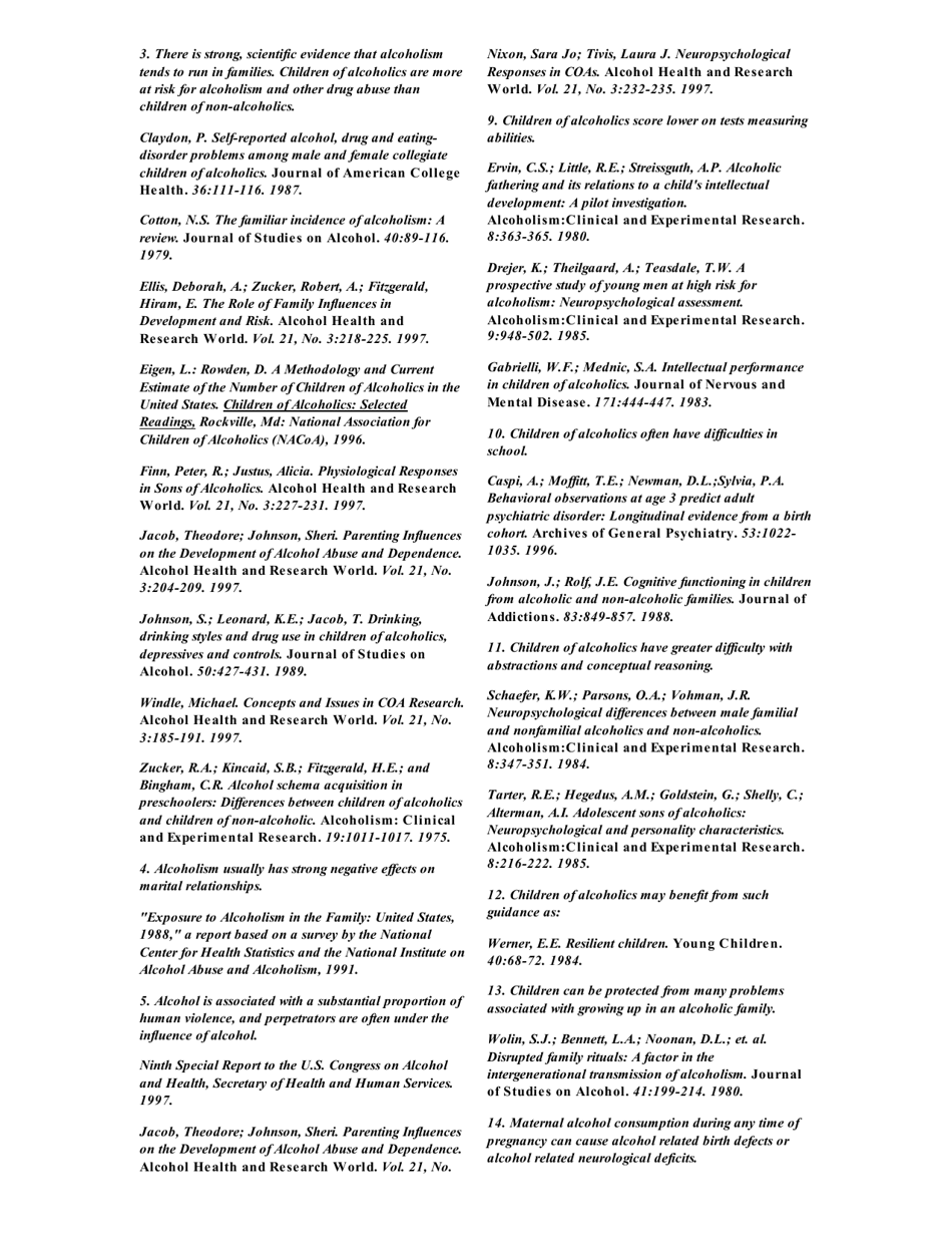 Children of Alcoholics: Important Fact - National Association for Children of Alcoholics, Page 8