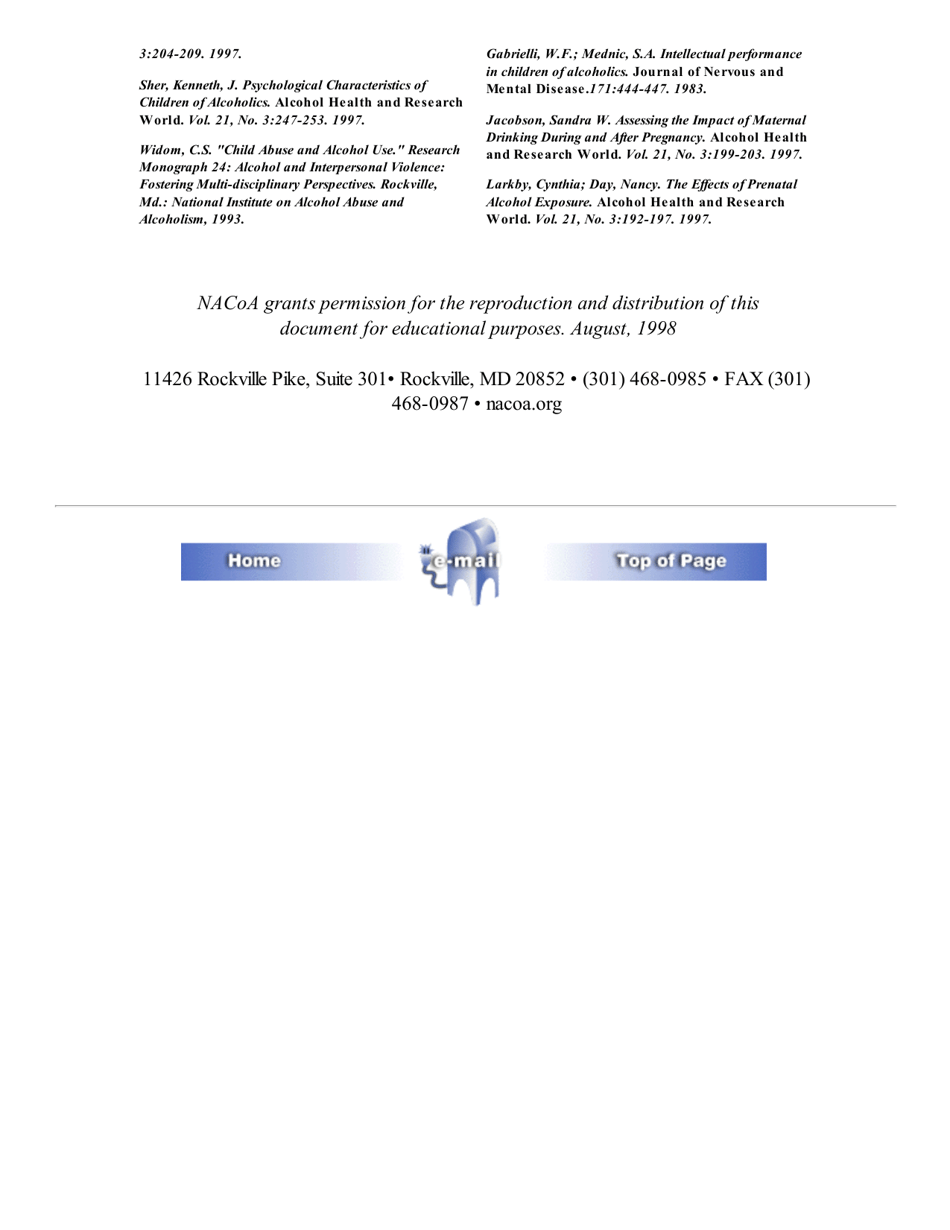 Children of Alcoholics: Important Fact - National Association for Children of Alcoholics, Page 9
