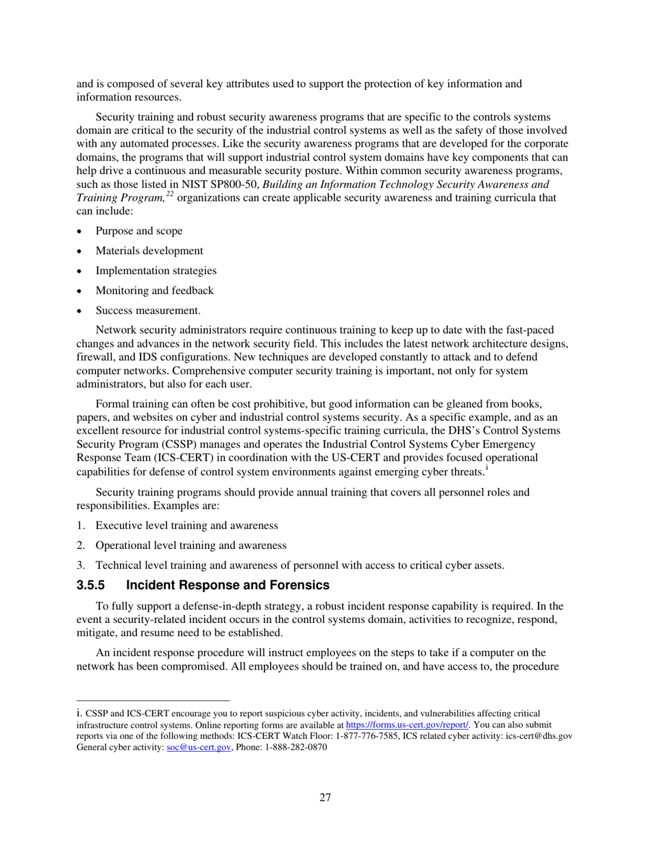 Recommended Practice: Improving Industrial Control Systems Cybersecurity With Defense-In-depth Strategies, Page 37