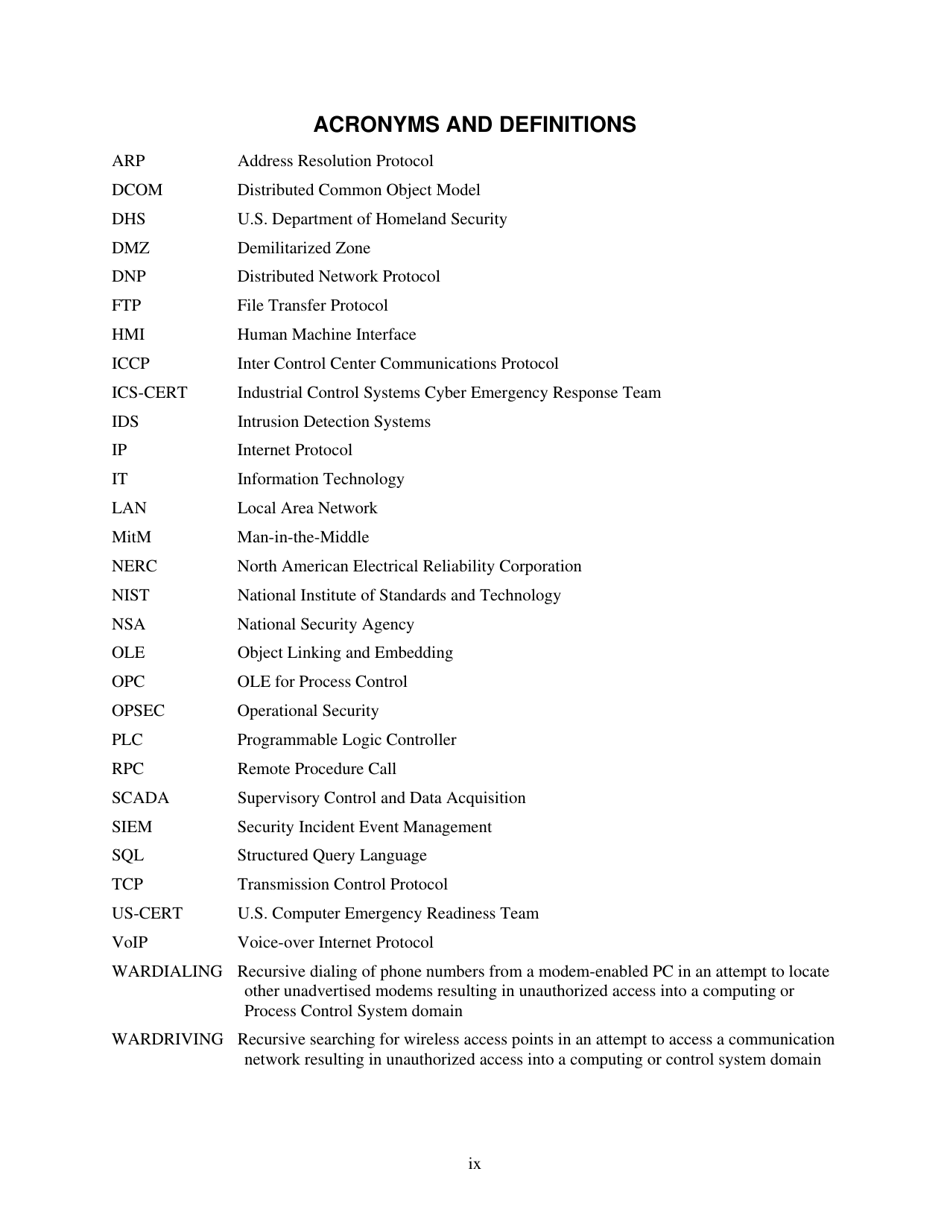 Recommended Practice: Improving Industrial Control Systems Cybersecurity With Defense-In-depth Strategies, Page 9