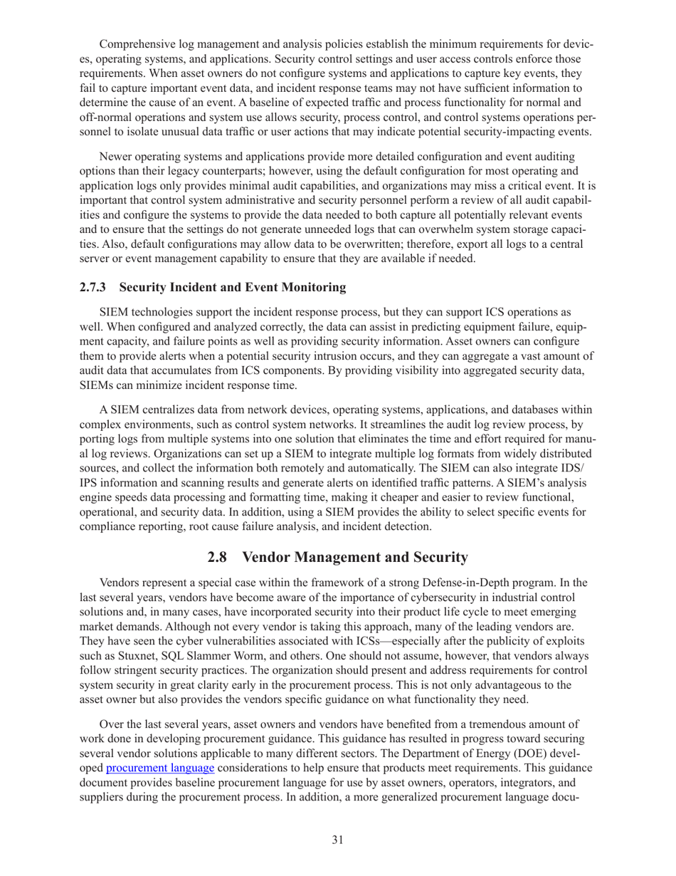 Recommended Practice: Improving Industrial Control Systems Cybersecurity With Defense-In-depth Strategies, Page 40