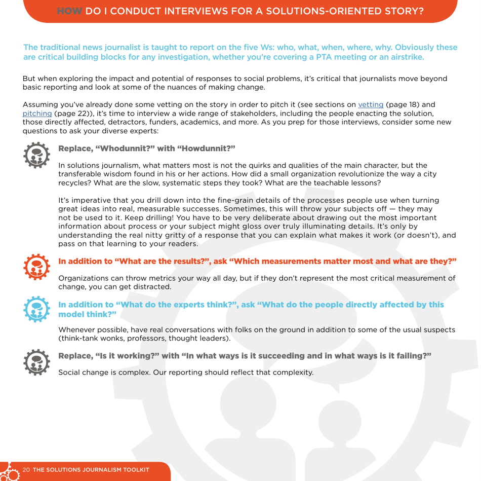 The Solutions Journalism Toolkit, Page 20