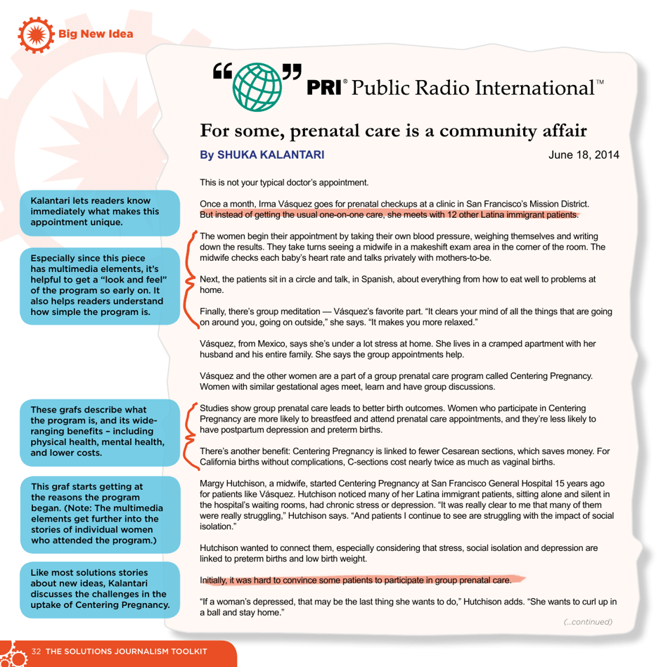 The Solutions Journalism Toolkit, Page 32