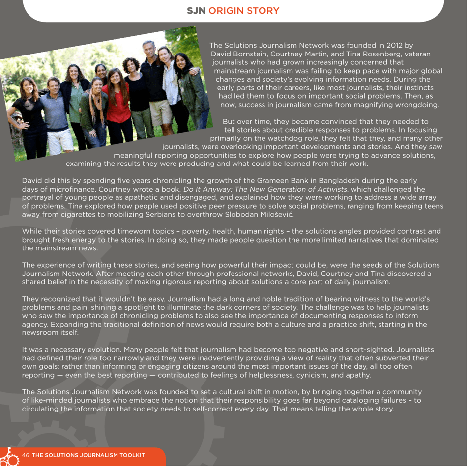 The Solutions Journalism Toolkit, Page 46