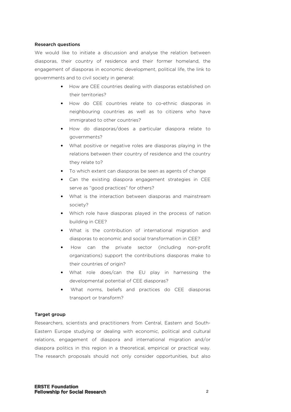 Erste Foundation Fellowship for Social Research, Page 2