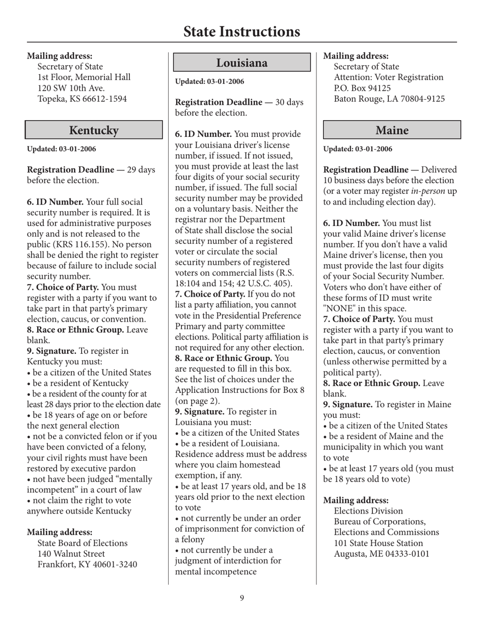 Register to Vote in Your State by Using This Postcard Form and Guide, Page 14