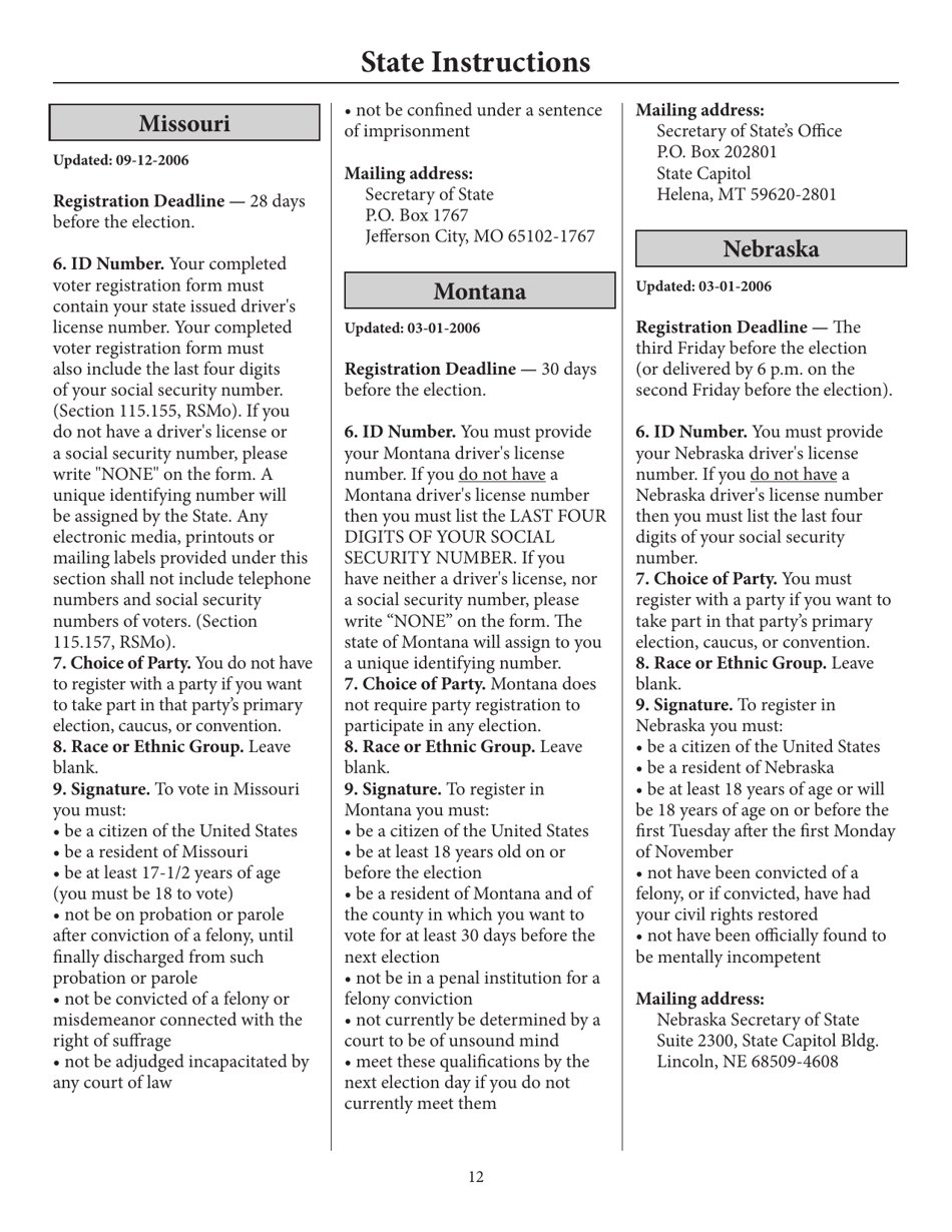 Register to Vote in Your State by Using This Postcard Form and Guide, Page 17