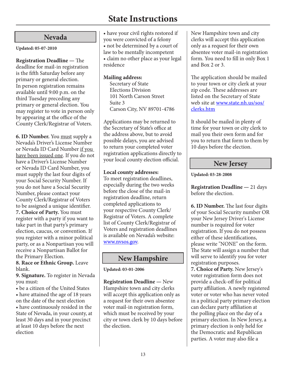 Register to Vote in Your State by Using This Postcard Form and Guide, Page 18