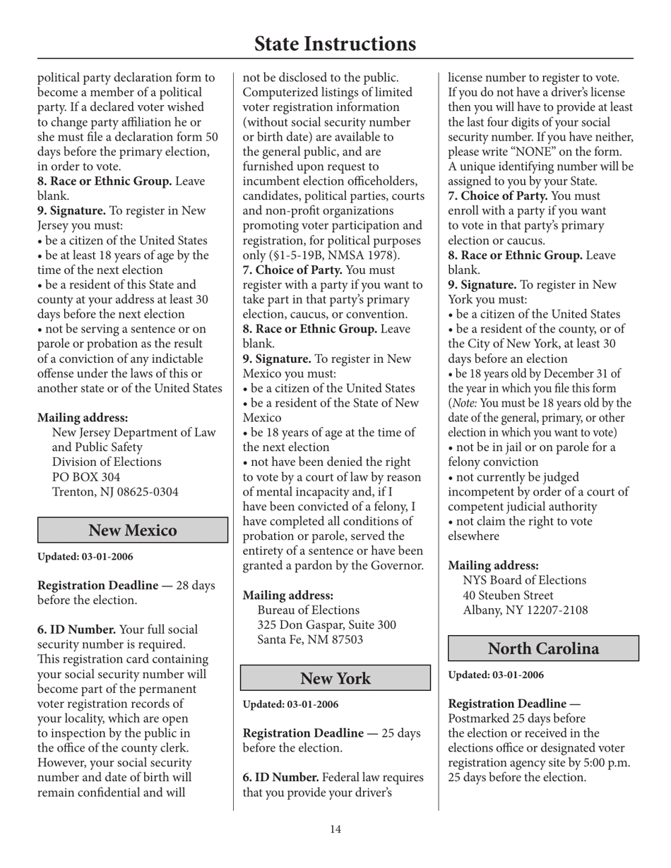Register to Vote in Your State by Using This Postcard Form and Guide, Page 19
