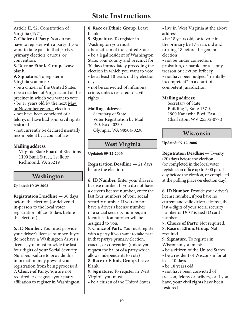 Register to Vote in Your State by Using This Postcard Form and Guide, Page 24