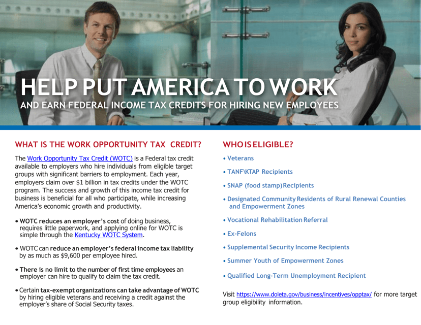 Help Put America to Work and Earn Federal Income Tax Credits for Hiring Veterans Download Pdf