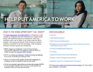Help Put America to Work and Earn Federal Income Tax Credits for Hiring Veterans