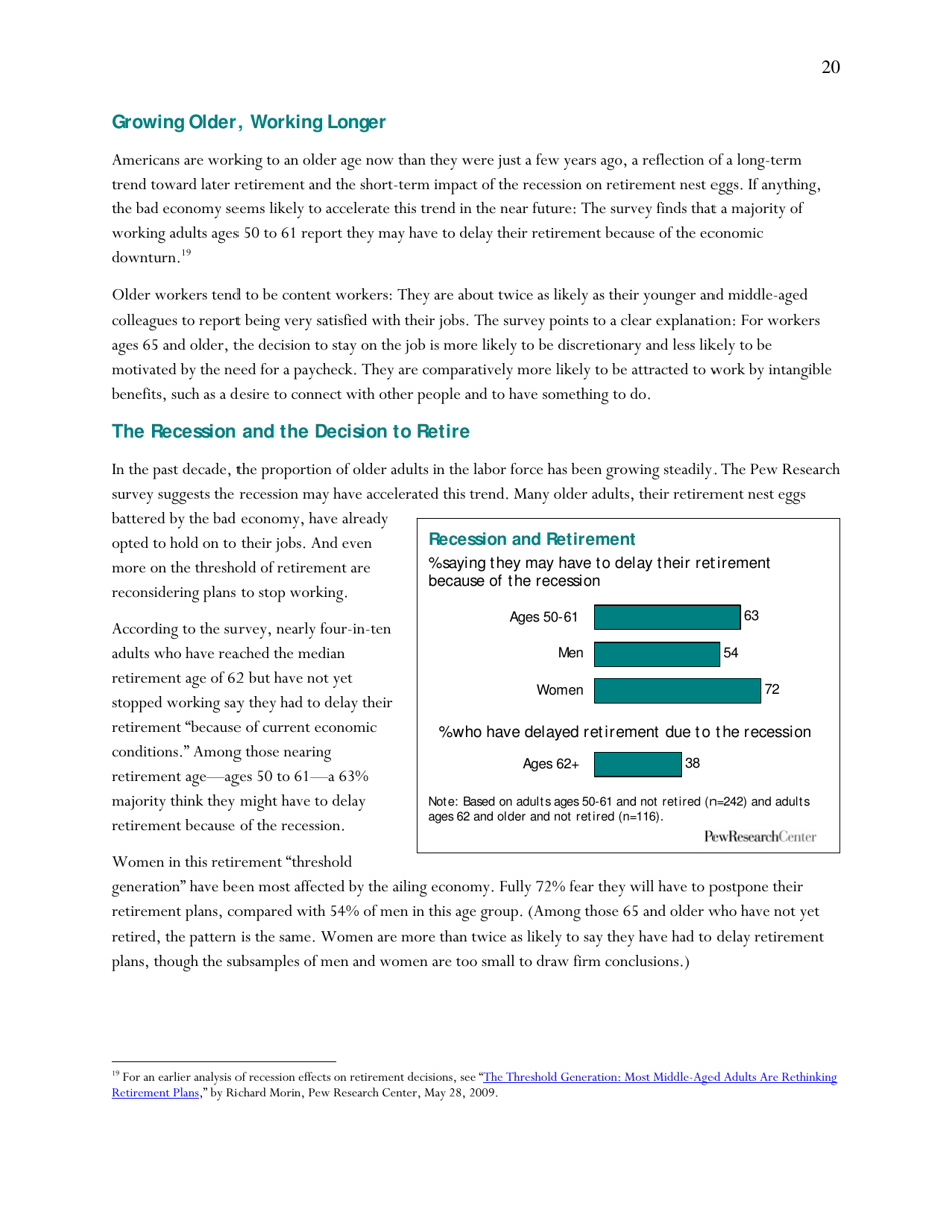 Americas Changing Workforce: Recession Turns a Graying Office Grayer - Pew Research Center, Page 21