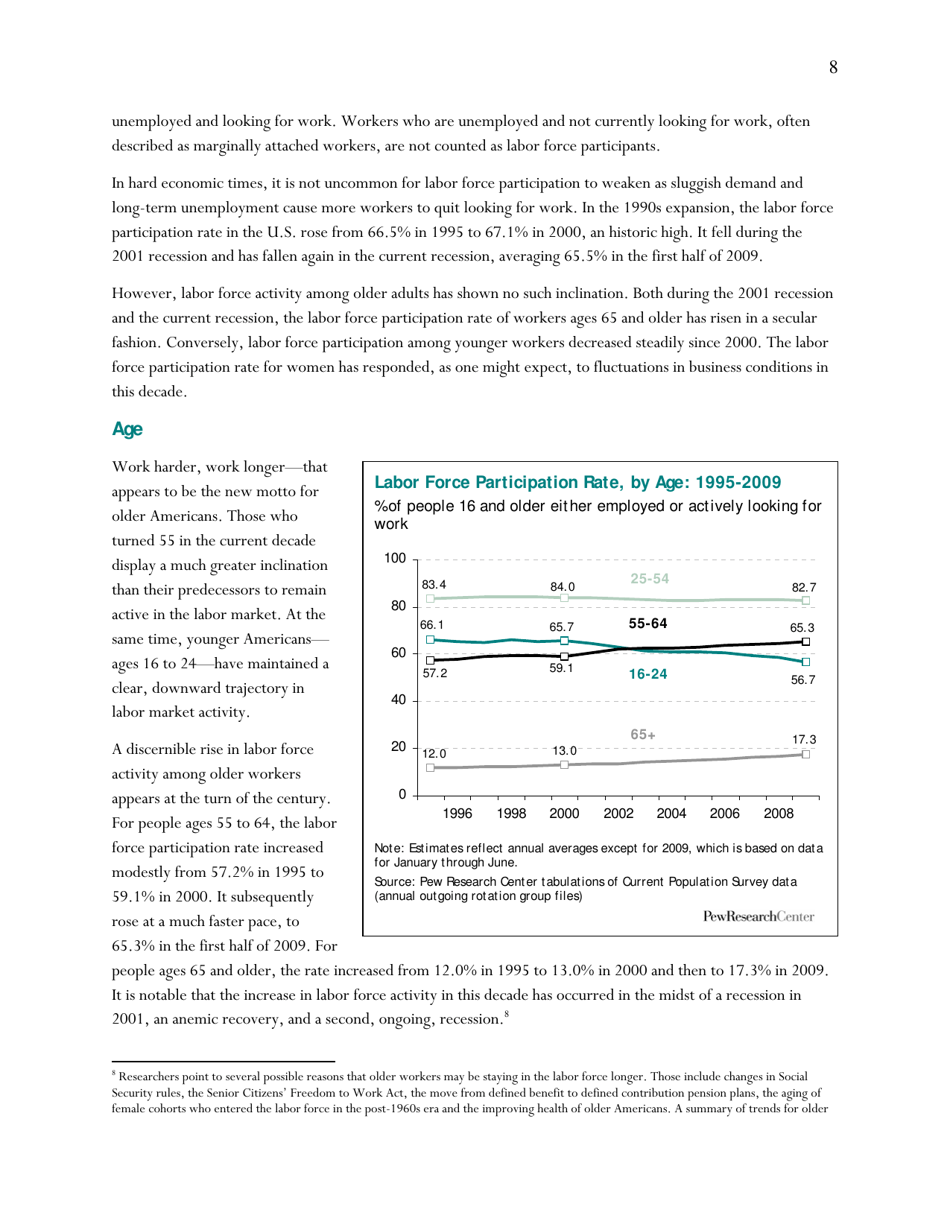 Americas Changing Workforce: Recession Turns a Graying Office Grayer - Pew Research Center, Page 9