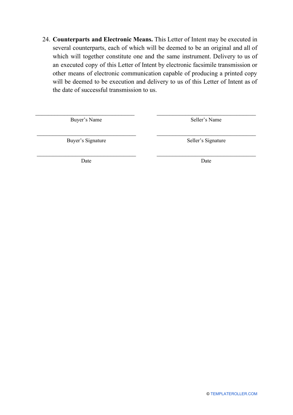 Letter of Intent to Purchase Business Template, Page 5