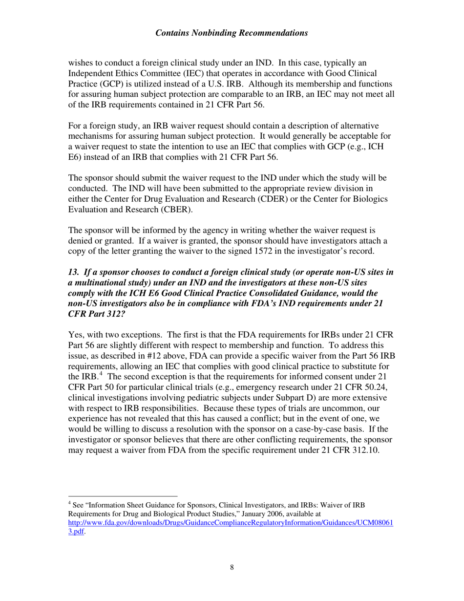 Information Sheet, Guidance for Sponsors, Clinical Investigators, and Irbs Frequently Asked Questions - Statement of Investigator (Form FDA 1572), Page 10
