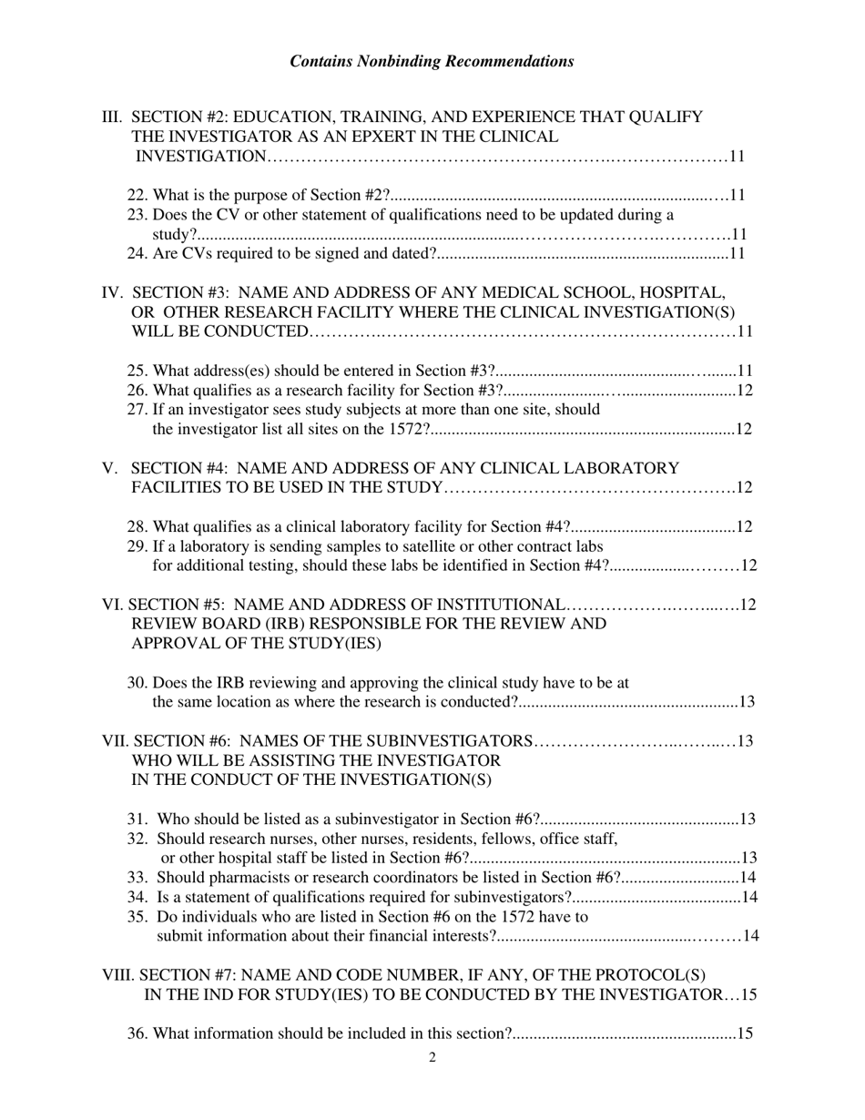 Information Sheet, Guidance for Sponsors, Clinical Investigators, and Irbs Frequently Asked Questions - Statement of Investigator (Form FDA 1572), Page 4