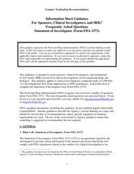 Information Sheet, Guidance for Sponsors, Clinical Investigators, and Irbs Frequently Asked Questions - Statement of Investigator (Form FDA 1572), Page 6