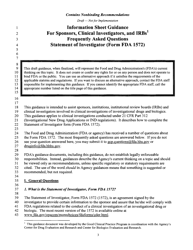 Information Sheet, Guidance for Sponsors, Clinical Investigators, and Irbs Frequently Asked Questions - Statement of Investigator (Form FDA 1572), Page 5