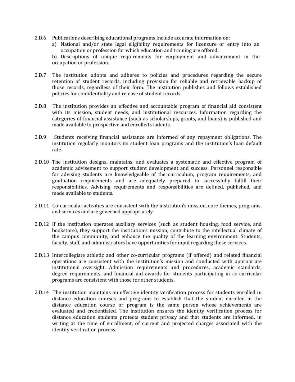 Standards for Accreditation - Northwest Commission on Colleges and Universities, Page 10