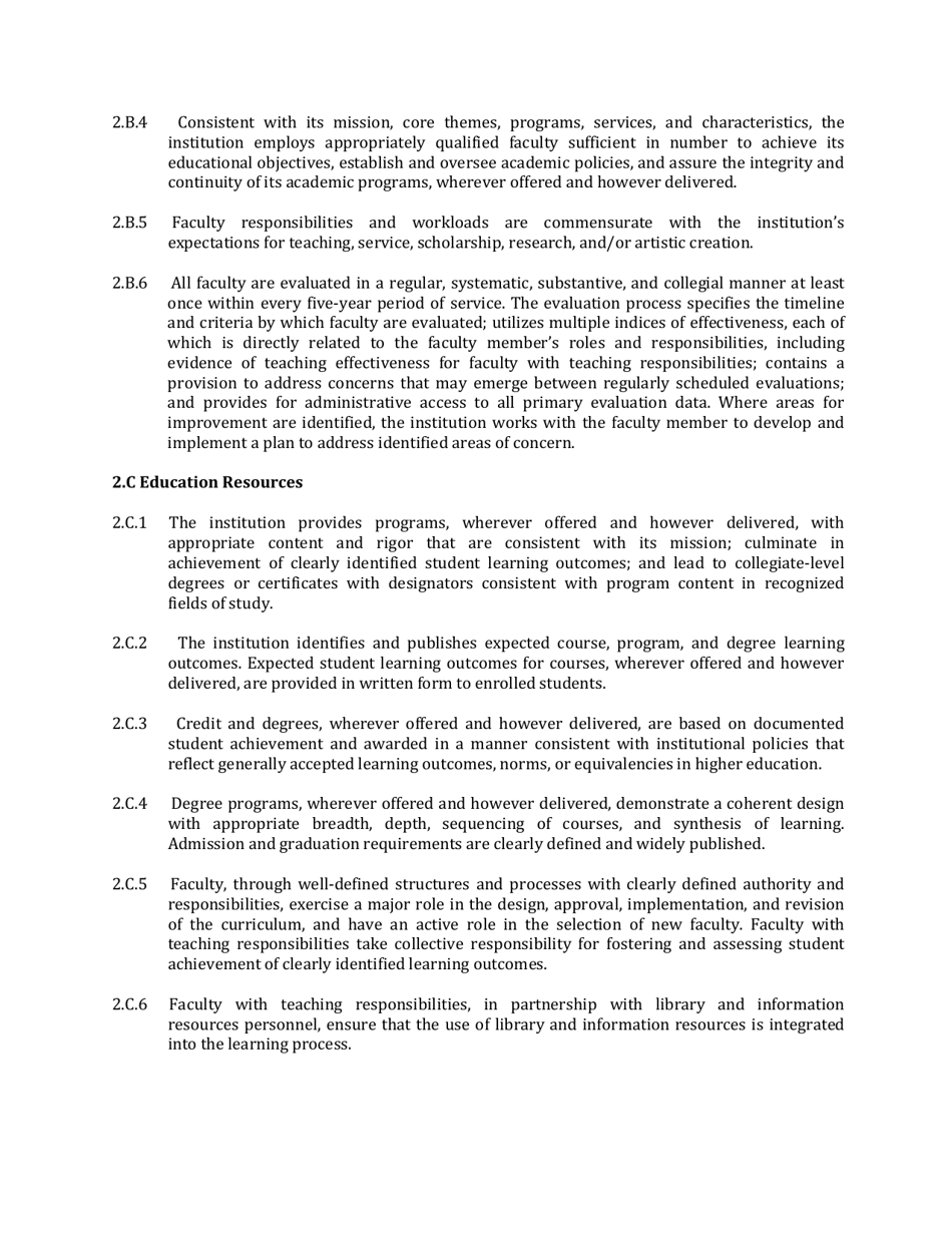 Standards for Accreditation - Northwest Commission on Colleges and Universities, Page 6