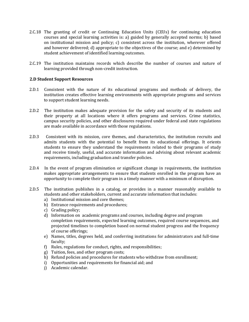 Standards for Accreditation - Northwest Commission on Colleges and Universities, Page 9