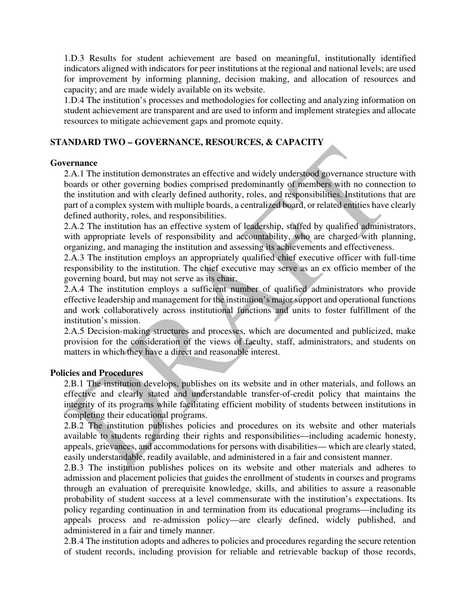 Standards for Accreditation - Northwest Commission on Colleges and Universities, Page 3