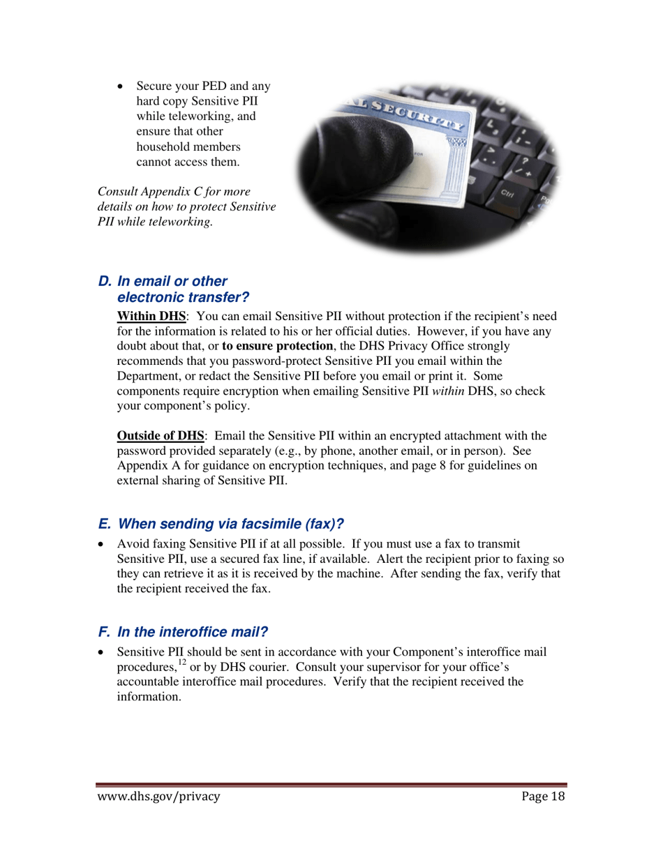 Handbook for Safeguarding Sensitive Personally Identifiable Information, Page 19