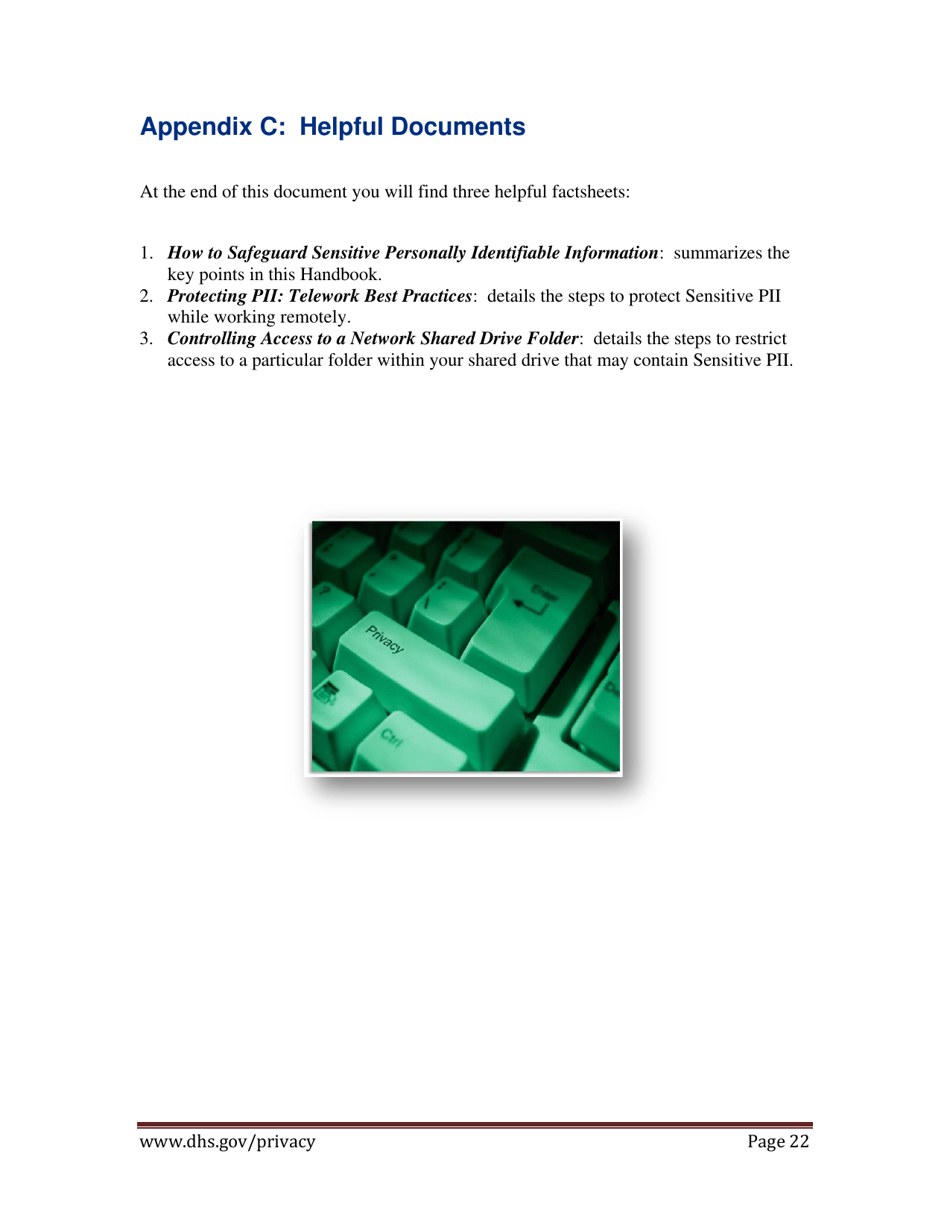 Handbook for Safeguarding Sensitive Personally Identifiable Information, Page 23