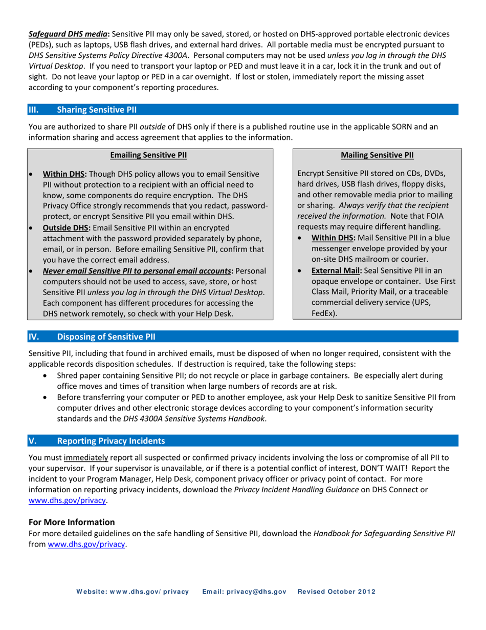 Handbook for Safeguarding Sensitive Personally Identifiable Information, Page 27