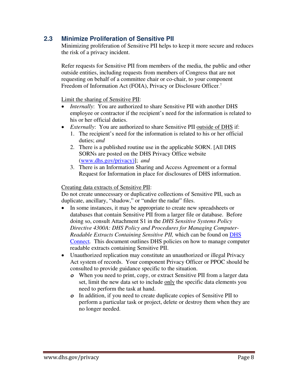 Handbook for Safeguarding Sensitive Personally Identifiable Information, Page 9