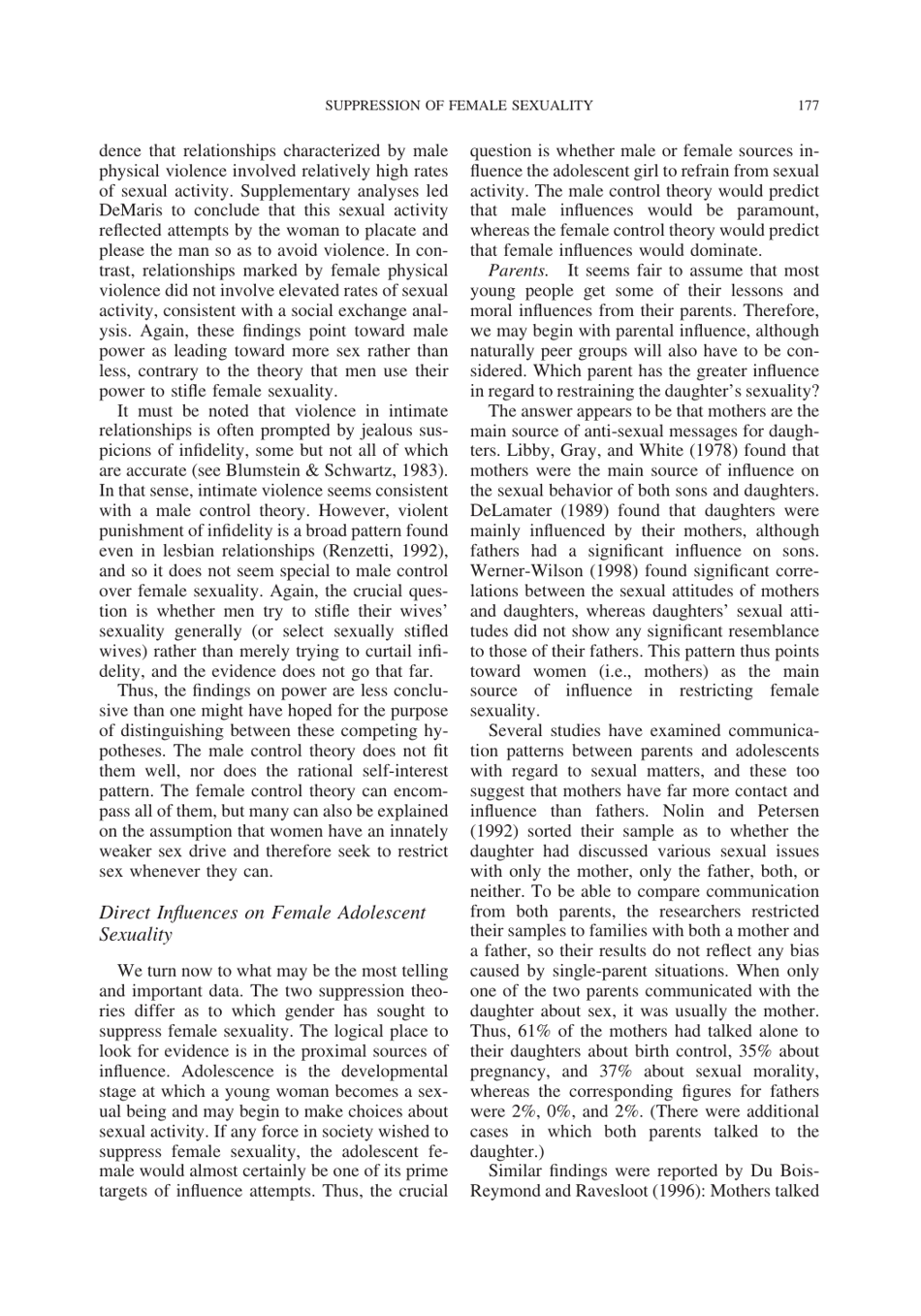 Cultural Suppression of Female Sexuality - Roy F. Baumeister, Jean M. Twenge, Page 12