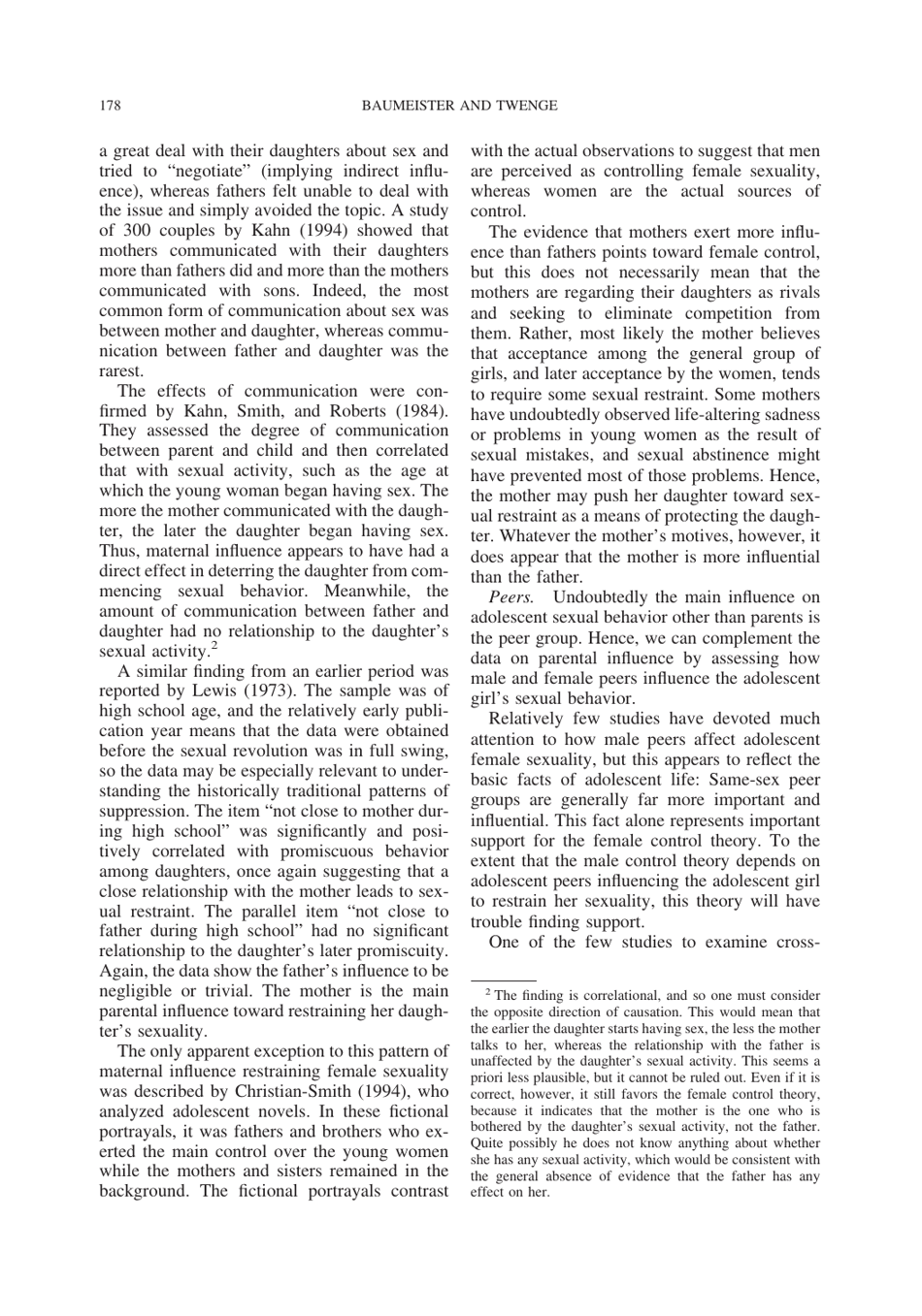 Cultural Suppression of Female Sexuality - Roy F. Baumeister, Jean M. Twenge, Page 13