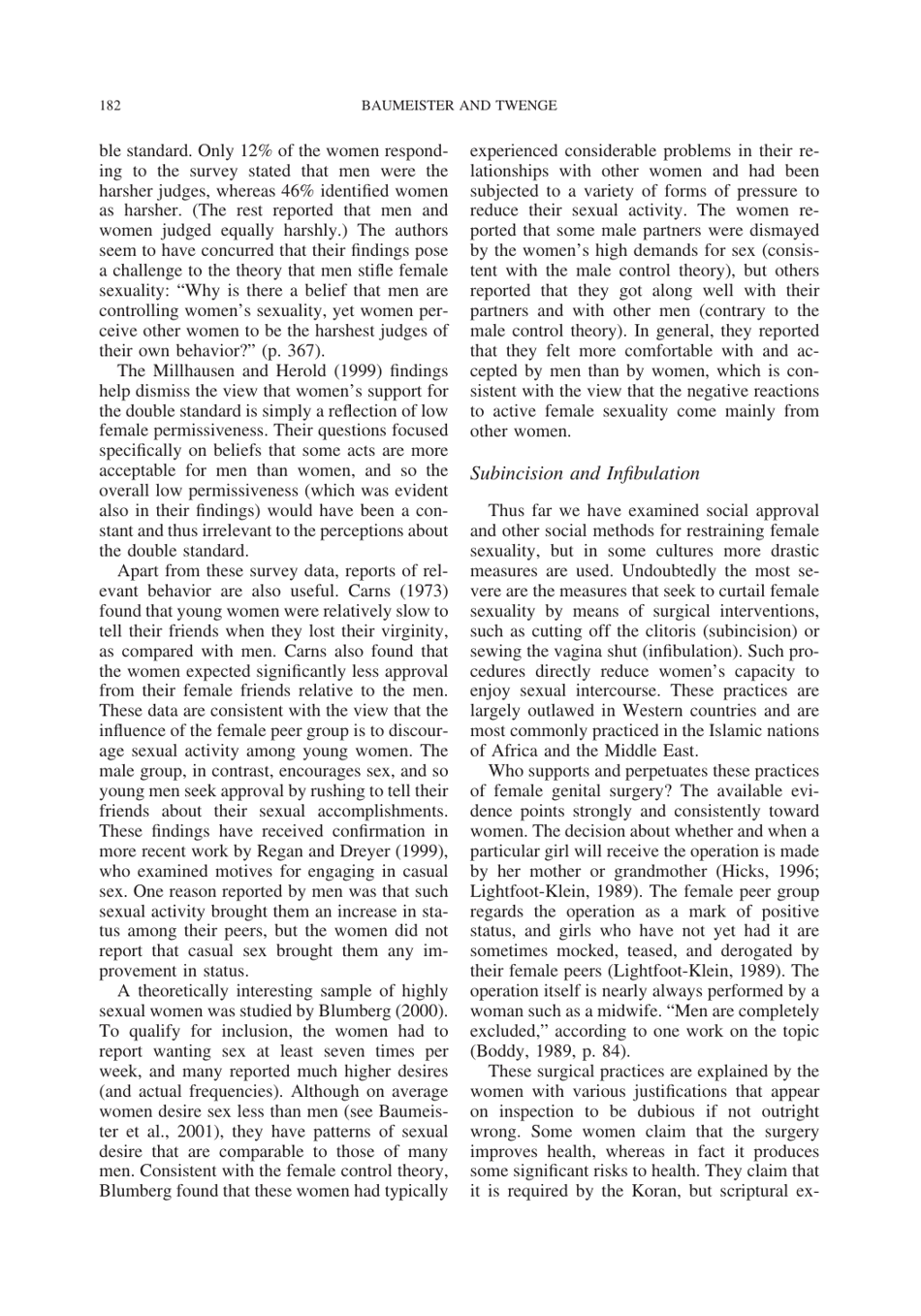 Cultural Suppression of Female Sexuality - Roy F. Baumeister, Jean M. Twenge, Page 17