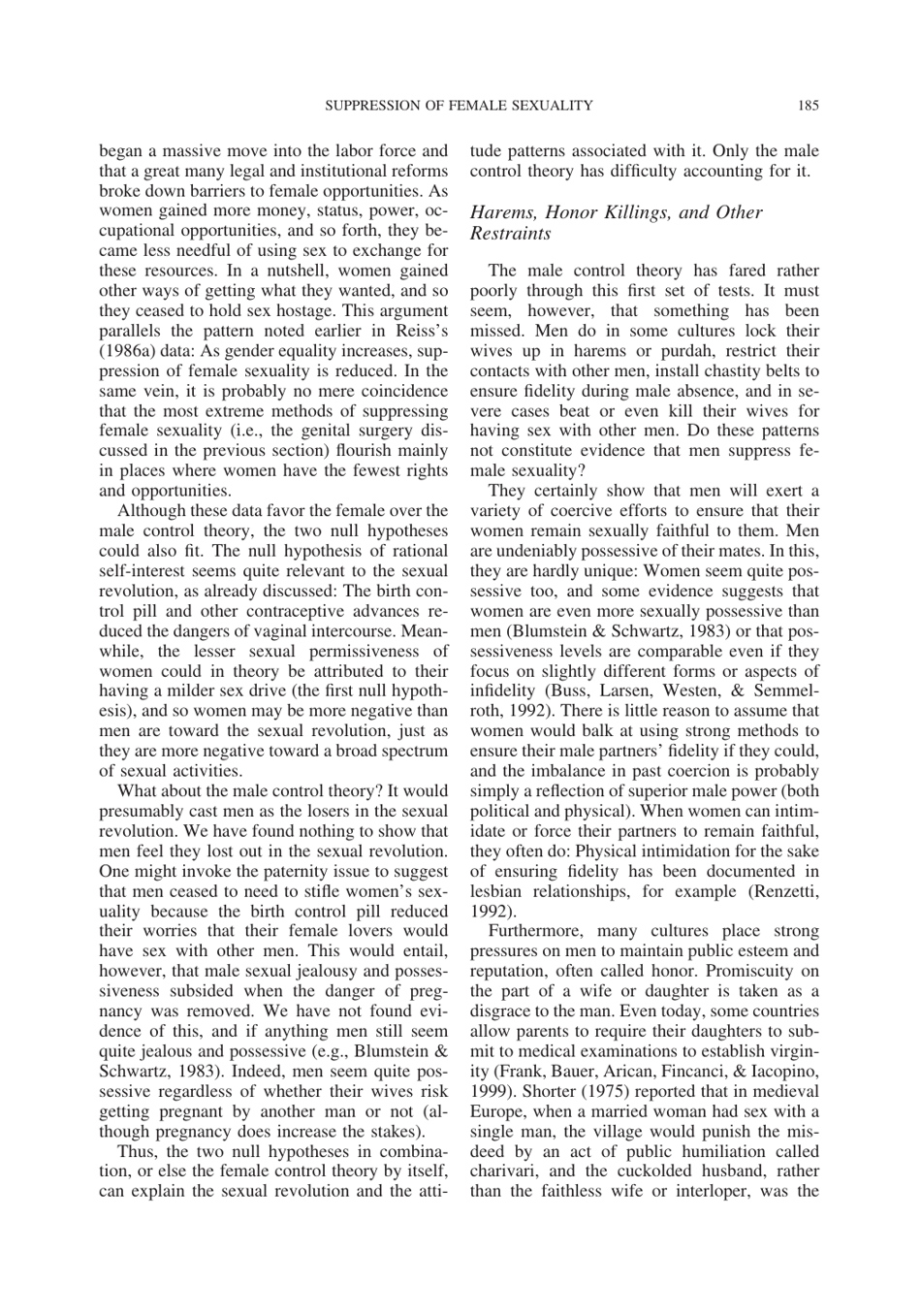 Cultural Suppression of Female Sexuality - Roy F. Baumeister, Jean M. Twenge, Page 20