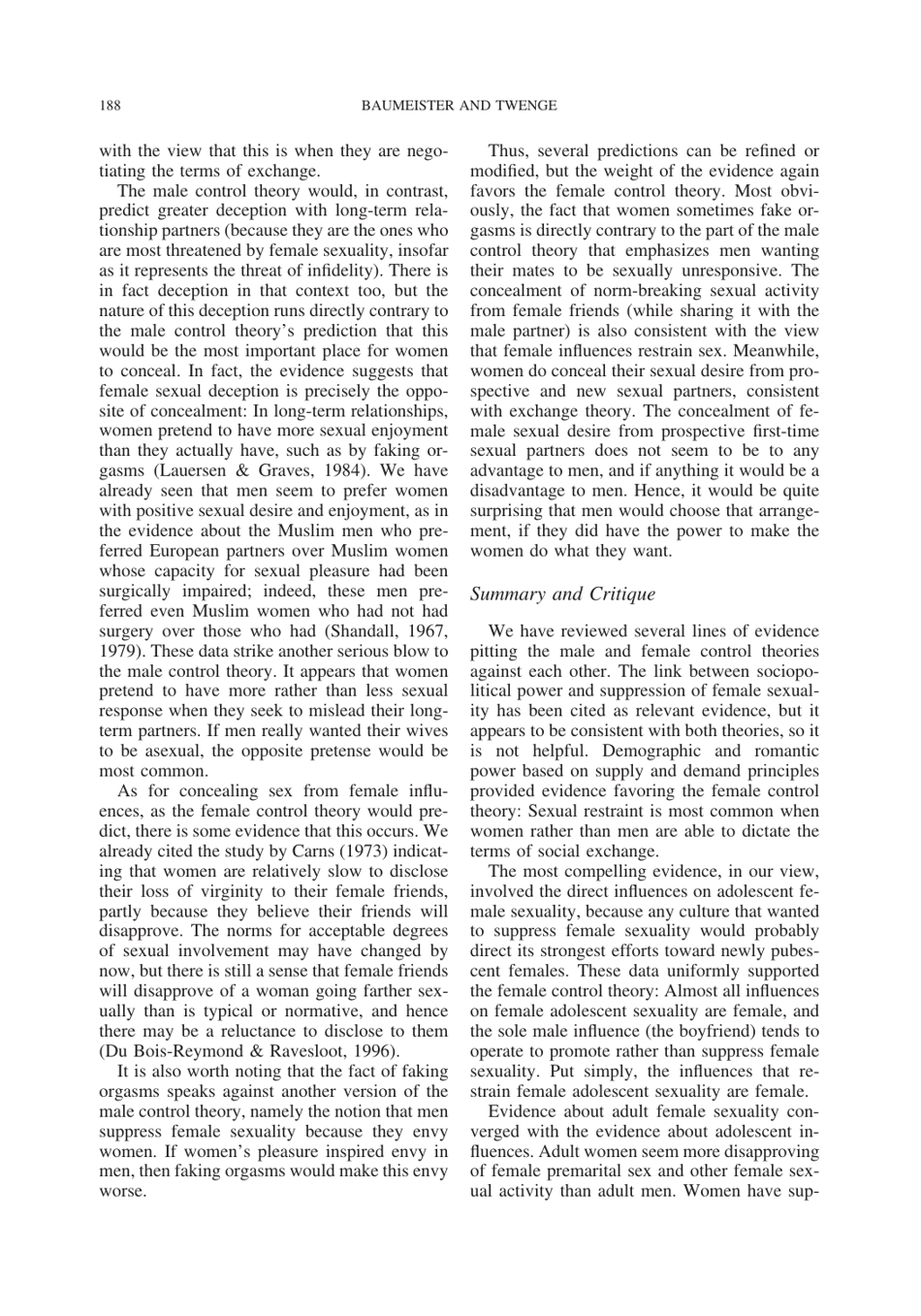 Cultural Suppression of Female Sexuality - Roy F. Baumeister, Jean M. Twenge, Page 23
