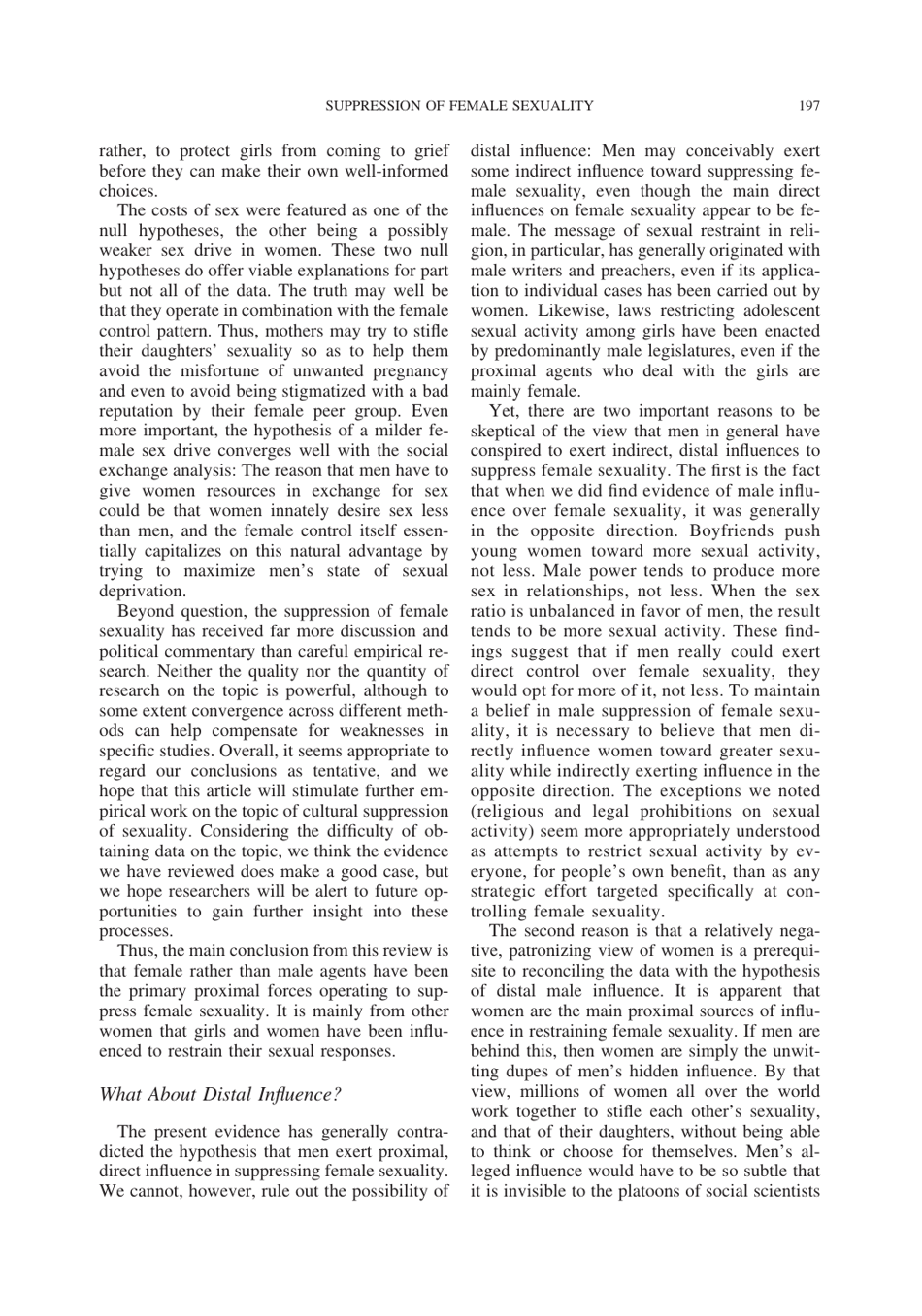Cultural Suppression of Female Sexuality - Roy F. Baumeister, Jean M. Twenge, Page 32