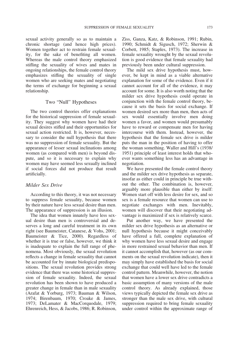 Cultural Suppression of Female Sexuality - Roy F. Baumeister, Jean M. Twenge, Page 8