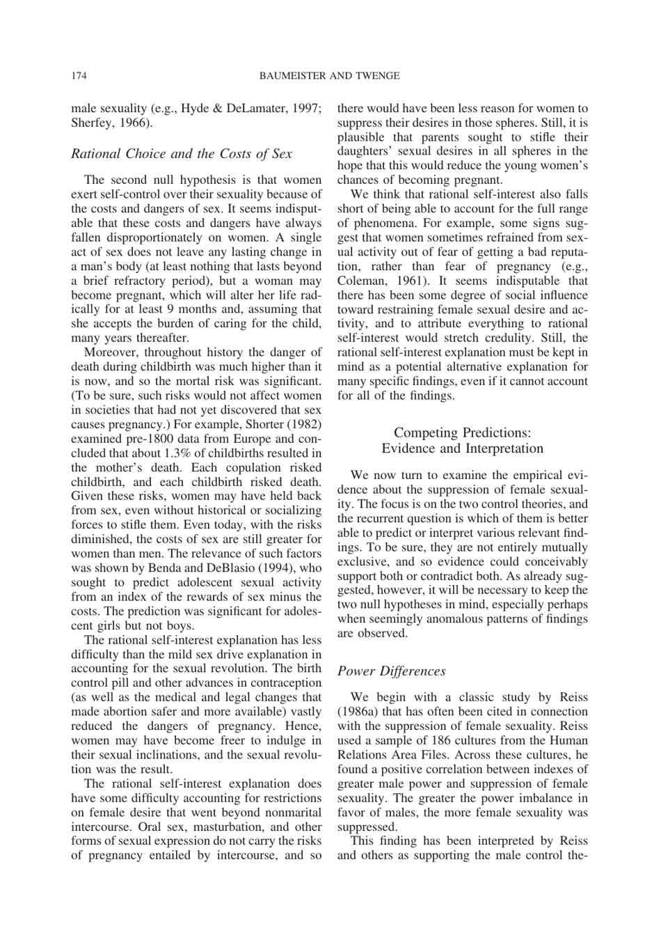 Cultural Suppression of Female Sexuality - Roy F. Baumeister, Jean M. Twenge, Page 9