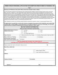 Form 07A-106 Armed Forces Personnel Application for Exemption From Payment of Renewal Fee - California, Page 2