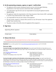 Form FIN700 Appointment Certification for a Temporary License - Texas, Page 2