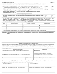 Form SSA-7163 Questionnaire About Employment or Self-employment Outside the United States, Page 2