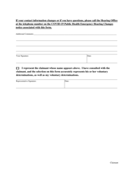 Covid-19 Public Health Emergency Hearing Agreement Form, Page 2