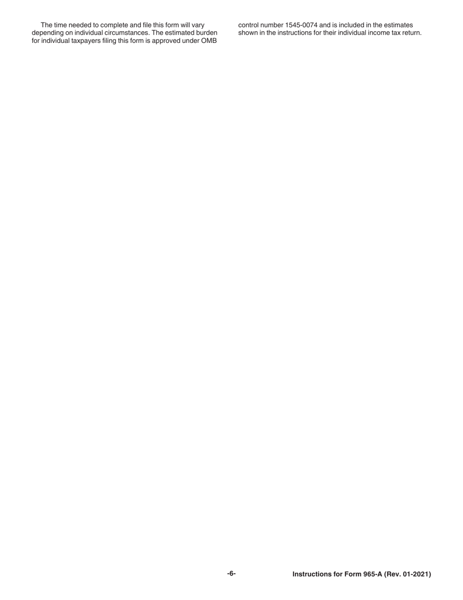 Instructions for IRS Form 965-A Individual Report of Net 965 Tax Liability, Page 6