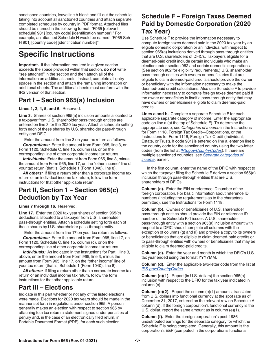 Instructions for IRS Form 965 Inclusion of Deferred Foreign Income Upon Transition to Participation Exemption System, Page 3