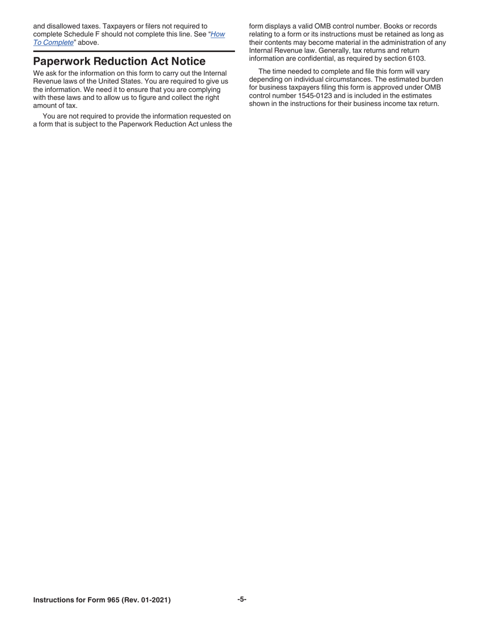 Instructions for IRS Form 965 Inclusion of Deferred Foreign Income Upon Transition to Participation Exemption System, Page 5