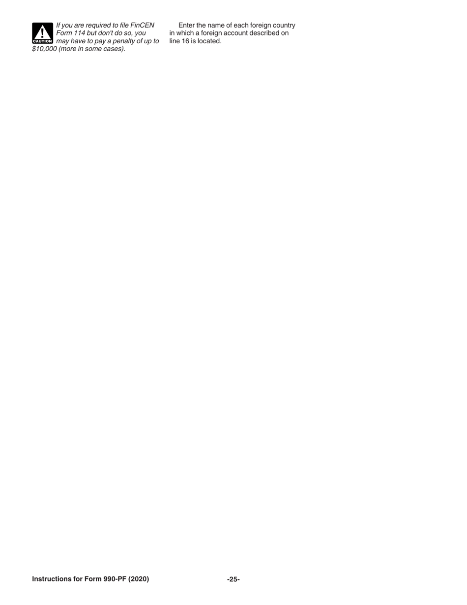 Instructions for IRS Form 990-PF Return of Private Foundation or Section 4947(A)(1) Nonexempt Charitable Trust Treated as a Private Foundation, Page 25